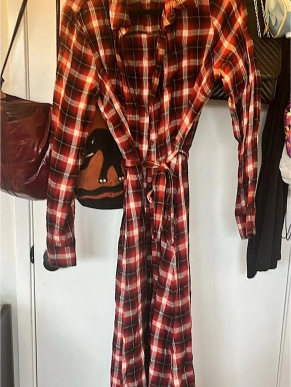Uncommon Thread Plaid Maxi Dress Red & Black Size Large